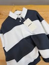 K4521 POLO YAKA LACİVERT ŞERİTLİ OVERSIZE SWEAT