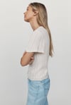 K4525 ANTRPLG V YAKA KREM TRİKO T-SHIRT