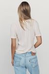 K4525 ANTRPLG V YAKA KREM TRİKO T-SHIRT