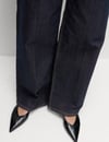 K4526 M.S WİDE LEG KONTRAST DİKİŞLİ KOYU LACİVERT JEAN