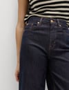 K4526 M.S WİDE LEG KONTRAST DİKİŞLİ KOYU LACİVERT JEAN