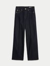 K4526 M.S WİDE LEG KONTRAST DİKİŞLİ KOYU LACİVERT JEAN