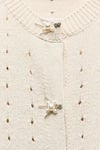K4531 İNCİ DETAYLI KREM HIRKA