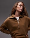 K4533 ARKT YARIM FERMUARLI YAĞ YEŞİLİ SWEAT