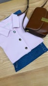 K4534 ARKT KEMİK DÜĞMELİ KISA KOL PEMBE SWEAT
