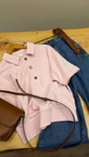 K4534 ARKT KEMİK DÜĞMELİ KISA KOL PEMBE SWEAT