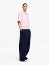 K4534 ARKT KEMİK DÜĞMELİ KISA KOL PEMBE SWEAT
