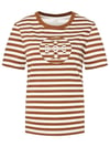 K4550 BİSİKLET YAKA ÇİZGİLİ T-SHIRT