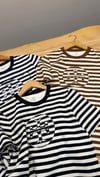 K4550 BİSİKLET YAKA ÇİZGİLİ T-SHIRT