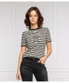 K4550 BİSİKLET YAKA ÇİZGİLİ T-SHIRT