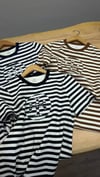 K4550 BİSİKLET YAKA ÇİZGİLİ T-SHIRT