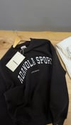 K4558 BİSİKLET YAKA NAKIŞLI OVERSIZE KAHVERENGİ SWEAT