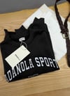K4558 BİSİKLET YAKA NAKIŞLI OVERSIZE KAHVERENGİ SWEAT