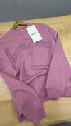 K4566 TONATON NAKIŞLI BİSİKLET YAKA PEMBE OVERSIZE SWEAT