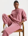 K4566 TONATON NAKIŞLI BİSİKLET YAKA PEMBE OVERSIZE SWEAT