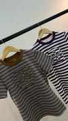 K4584 BİSİKLET YAKA ÇİZGİLİ T-SHIRT