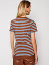 K4584 BİSİKLET YAKA ÇİZGİLİ T-SHIRT