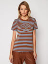 K4584 BİSİKLET YAKA ÇİZGİLİ T-SHIRT