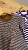 K4584 BİSİKLET YAKA ÇİZGİLİ T-SHIRT