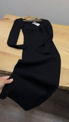 K4586 M.D ÇELİK ÖRME SİYAH MAXİ ELBİSE