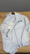 K4590 YEŞİL BASKILI TAM FERMUARLI OVERSIZE GRİ HIRKA