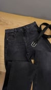 K4594  YANDAN MUMLAMA DETAYLI ANTRASİT BARREL JEAN 