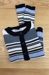 K4605 MAVİ KREM AJURLU PAMUKLU HIRKA 