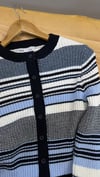 K4605 MAVİ KREM AJURLU PAMUKLU HIRKA 