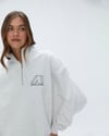 K4640 YARIM FERMUARLI BASKILI GRİ OVERSIZE SWEAT