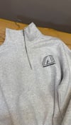 K4640 YARIM FERMUARLI BASKILI GRİ OVERSIZE SWEAT