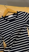 K4646 TM ÇİZGİLİ DİRSEK KOL T-SHIRT