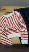 K4647 ARKT KIRMIZI ÇİZGİLİ SWEAT