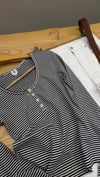 K4649 ARKT DÜĞMELİ ÇİZGİLİ UZUN KOL BODY