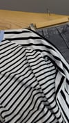 K4672 MAVİ YAKA DETAYLI ÇİZGİLİ UZUN KOL T-SHIRT