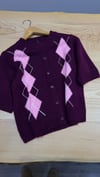 K4712 BAKLAVA DESENLİ KISA KOL BORDO HIRKA