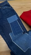 K4735 PRL PATCHWORK MAVİ FLARE JEAN
