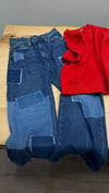K4735 PRL PATCHWORK MAVİ FLARE JEAN
