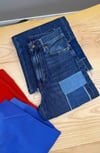 K4735 PRL PATCHWORK MAVİ FLARE JEAN