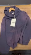 K4760 KAPÜŞONLU YIKAMALI LİLA OVERSIZE SWEAT