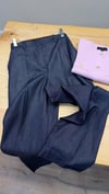 K4763 YANDAN CEPLİ KOYU LACİVERT İNCE DENİM PANTOLON