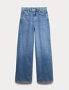 K4770 M&S ÖNDEN DİKİŞLİ MAVİ WİDE JEAN