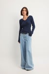 K4775 N.KD V YAKA FİTİLLİ PAMUKLU KAZAK