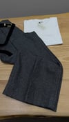 K4780 YÜN KARIŞIMLI GRİ GENİŞ PAÇA CROP PANTOLON