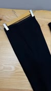 K4782 PAÇASI ASİMETRİK SİYAH KUMAŞ PANTOLON