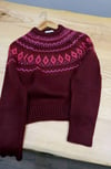 K4792 NORVEÇ DESEN JAKARLI BORDO KAZAK