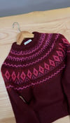 K4792 NORVEÇ DESEN JAKARLI BORDO KAZAK