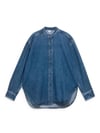 K4793 ARKT OVERSIZE KEMİK DÜĞMELİ MAVİ DENİM GÖMLEK