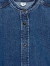 K4793 ARKT OVERSIZE KEMİK DÜĞMELİ MAVİ DENİM GÖMLEK