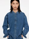K4793 ARKT OVERSIZE KEMİK DÜĞMELİ MAVİ DENİM GÖMLEK