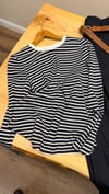 K4803 S.ONE LACİVERT ÇİZGİLİ UZUN KOL T-SHIRT